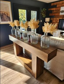 MAM4 - Masa Consola, 160 cm, masuta hol, living, dining, dormitor - Maro - Negru / Maro / Gri