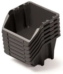 Set de 6 cutii de depozitare fiecare 21,4 x 19,8 x 13,3 cm, negru