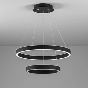 Lustra LED circulara cu 2 inele 60/40cm CRISEIDE, alb, negru sau auriu