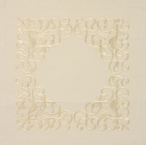 Husa de perna decorativa VINING LEAVES 40x40 cm, crem