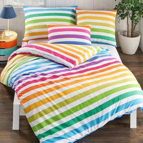 Lenjerie de pat 4Home Rainbow din bumbac, 140 x 200 cm, 70 x 90 cm