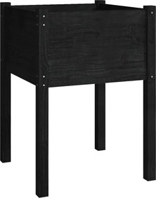vidaXL Jardinieră de grădină, negru, 50x50x70 cm, lemn masiv de pin