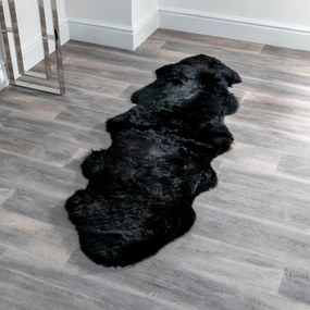 Blană de oaie Native Natural Double, 60 x 240 cm, negru