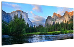 Tablou cu peisaj montan sălbatic (120x50 cm)