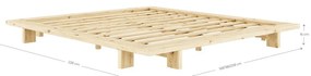 Pat matrimonial din lemn masiv de pin cu somieră 180x200 cm Japan – Karup Design