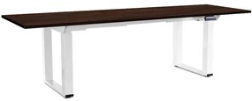 Masă înălțime reglabilă OfficeTech Strong 240 x 80 cm, picioare albe, wenge