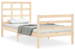 3193976 vidaXL Cadru de pat cu tăblie, 100x200 cm, lemn masiv