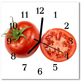 Ceas de perete din sticla pătrat Tomate Bucătărie Roșu
