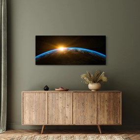 Tablou - Planeta Pământ și univers (120x50 cm)