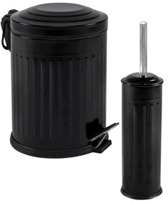 Set accesorii de baie (2 piese) d81 Negru 33.5x20.5 cm