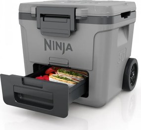 Lada frigorifica Ninja FrostVault FB230EUGY, 28 l, Pasiva, 48 doze, Pastreaza gheata pana la 5 zile, Compartiment uscat, Roti, Gri