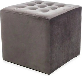 Taburet LORI, stofa catifelata gri - Bluvel 14, 39x39x34 cm