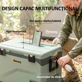 Outsunny Frigider Portabil 42,5L cu Compresor și Control prin Aplicație, -20℃ la 20℃ | Aosom Romania