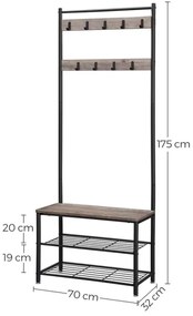 Cuier de podea NAVOR, maro/negru