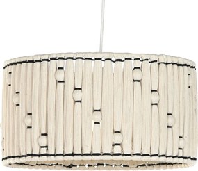 Lustră suspendată din bumbac și iută, negru, cu nod decorativ, finisaj natural, 21 x 39 cm, „Andelys”