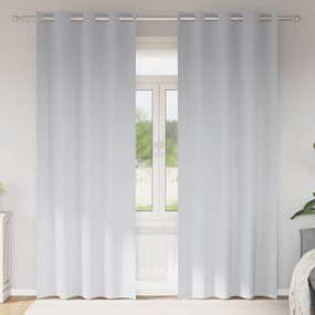 vidaXL Perdele cu perdele 2 pcs Gri deschis 225 x 140 cm Poliester
