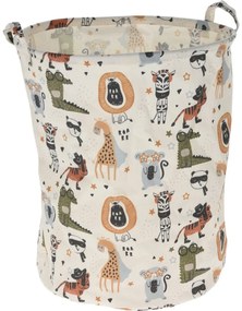 Sac textil pentru jucării Hatu Animals, 40 x 50 cm, alb