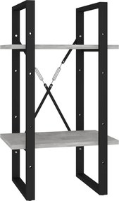 vidaXL Bibliotecă cu 2 rafturi, gri beton, 40x30x70 cm, PAL