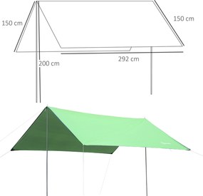 Outsunny Cort de Plajă Portabil cu Protecție UV și Geantă de Transport, 3x3 m, Verde | Aosom Romania
