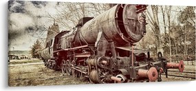 Tablou cu locomotivă istorică (120x50 cm)