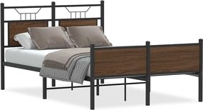 vidaXL Cadru pat fără saltea stejar maro 120x190 cm, lemn prelucrat