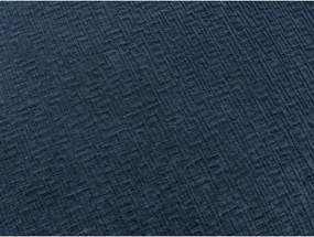 Canapea albastru-închis pentru dormitul zilnic/extensibilă cu tapițerie din chenille 220 cm Hugo – Bobochic Paris