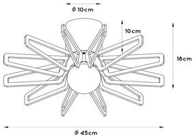 Plafonieră Lucide 77184/45/31 ZIDANE 1xE27/15W/230V alb/maro