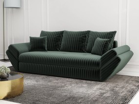 Canapea extensibilă dumonde cu ladă de depozitare si sezut confortabil din spuma high-density, Loana Ambience Green 250x100 cm