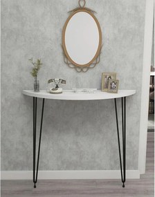 Consola  oval alb-negru,seria A-630, homs,80x18x85 cm ,40047