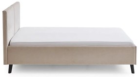 Pat matrimonial bej tapițat cu somieră 140x200 cm Piano – Meise Möbel