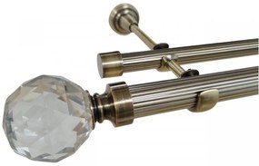 Galerie fara inele KULA CRYSTAL STRIAT - 25/19 - aur antic (Alege marime: 120 cm)