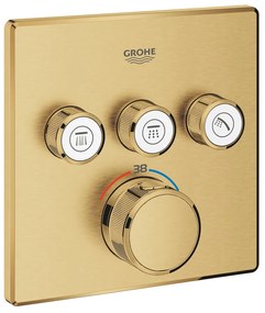 Baterie dus incastrata Grohe Grohtherm SmartControl 3 iesiri auriu periat Cool Sunrise fara corp ingropat