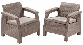 Set de mobilier de grădină Corfu Large II Lyon 6+1 în culoarea cappuccino