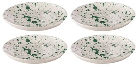 Farfurii pentru desert din gresie alb-verde 4 buc. ø 18 cm Carnival – Ladelle