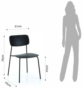 Scaune de dining negre 2 buc. Primary - Tomasucci