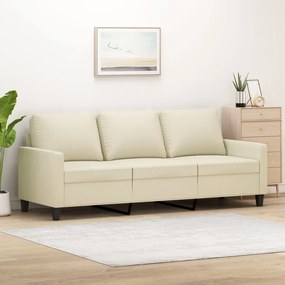 Canapea cu 3 locuri, crem, 180 cm, piele ecologica