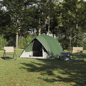 vidaXL Cort de Camping cu acoperiș Verde 320 x 275 x 190 cm tafta