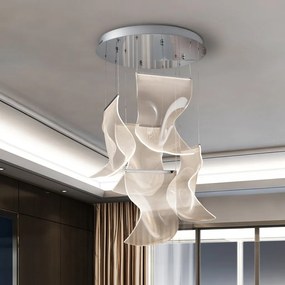 Lustra LED dimabila cu telecomanda design exclusivist 50cm Velos II crom