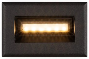 Spot LED incastrabil scari / perete exterior IP65 Bosca negru 8,4cm
