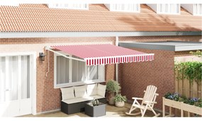 vidaXL Cortina Retractabilă Roșu și alb 350 x 250 cm țesătură