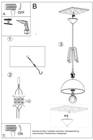 Lustră pe cablu CASCO 1xE27/60W/230V