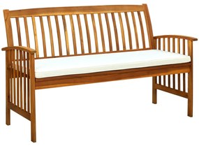 vidaXL Bancă de grădină cu pernă, 147 cm, lemn masiv de acacia