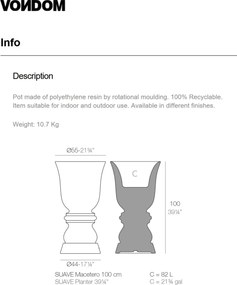 GHIVECI / JARDINIERA DE FLORI SUAVE 55x100cm Vondom