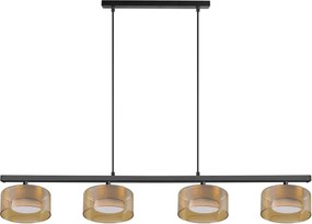 Brilagi - Lustră suspendată AURA LUX 4xGX53/30W/230V negru/auriu
