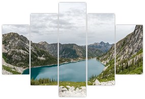 Tablou cu lac în munți (150x105 cm)