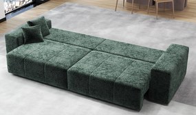 Canapea extensibilă dumonde cu ladă de depozitare si sezut confortabil din spuma high-density, Marbela Euphoria Green XXL 295x100 cm