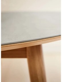 Masă de dining rotundă extensibilă cu blat ceramic cu blat suplimentar ø 135 cm Meza – Hammel Furniture