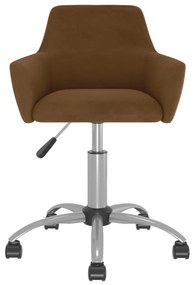 331071 vidaXL Scaun de bucătărie pivotant, maro, catifea
