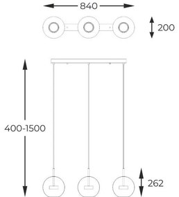 Lustra moderna cu 3 pendule LED Enceladus