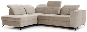 Canapea de colț cu funcție de dormit Belavio L Stânga - tapițerie Austin 02 Beige